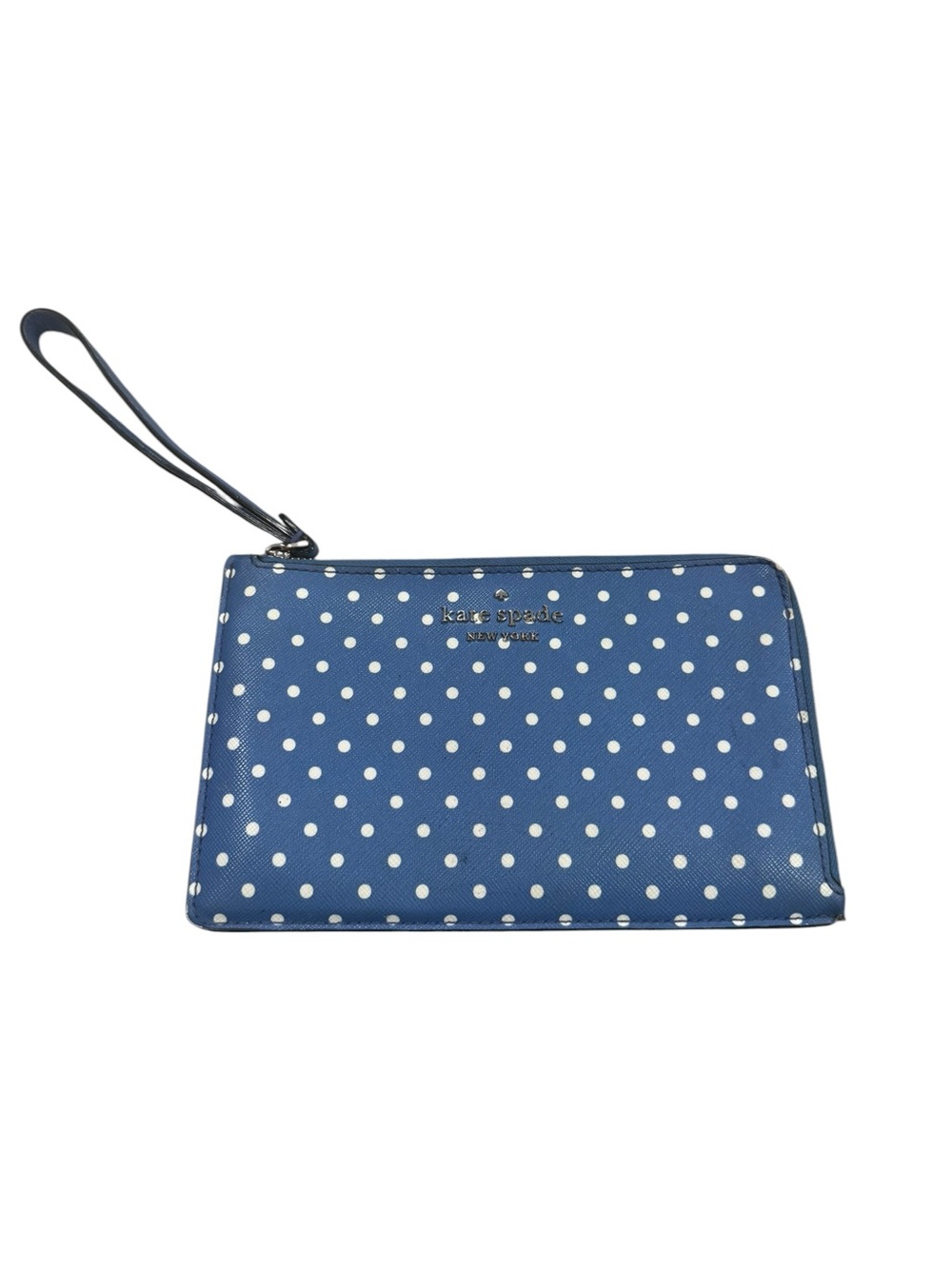 kate spade Navy Blue with White Polka Dot Wristlet Clutch
